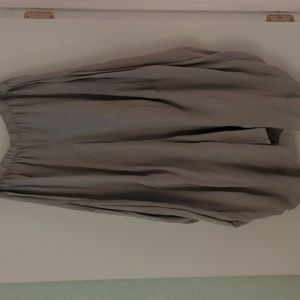 Match Point Linen BOHO Harem Asymmetrical Maxi Skirt XL Gray Grey